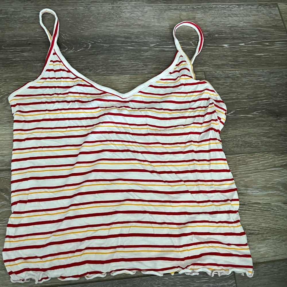 PacSun white stripped cropped tank, size small, never worn